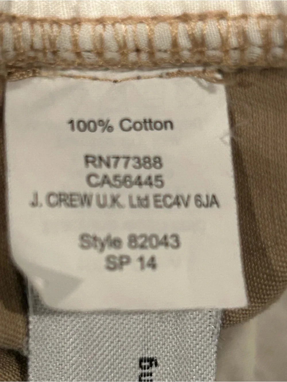 J.Crew Chino Shorts Women’s Size 0 Khaki Tan 100% Cotton Casual Flat Front